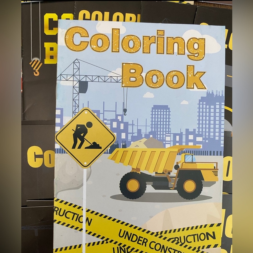 Construction Themed Coloring Book Party Favors - Picture 2 of 4
